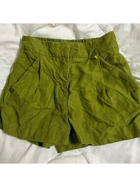 Wilfred Aritizia Green Linen Blend Shorts Size 00